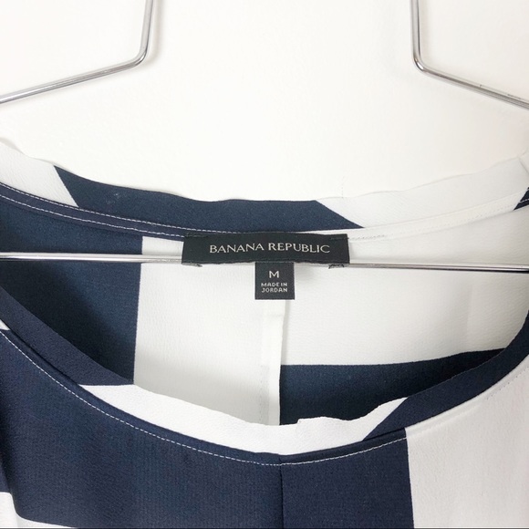 Silky tie front top striped blouse blue & white - Picture 4 of 7